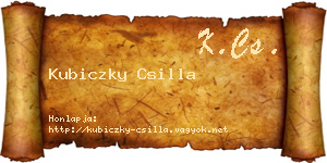 Kubiczky Csilla névjegykártya