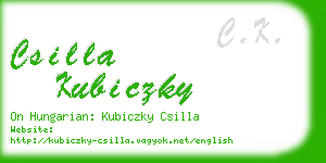 csilla kubiczky business card
